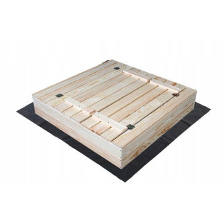 Zárható gyerek homokozó, padokkal - 100x100 cm