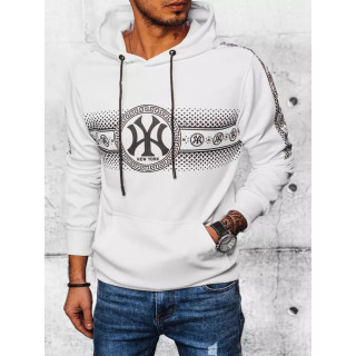 Fehér, mintás férfi pulóver