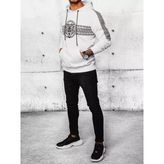 Fehér, mintás férfi pulóver