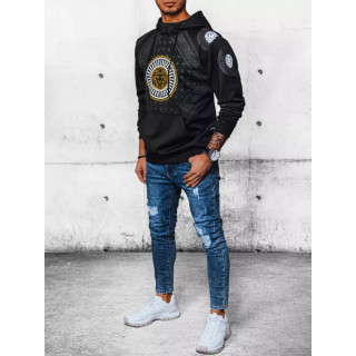 Fekete, mintás pulóver, férfiaknak