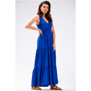 Kék, hosszú, bő nyári ruha