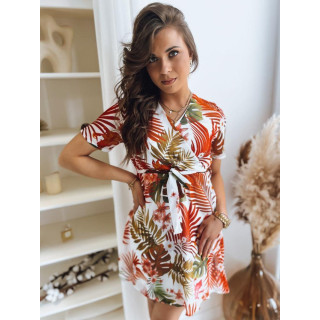 Fehér, mintás női ruha