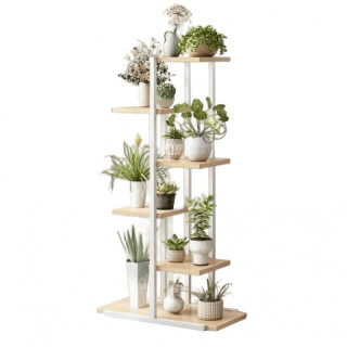 Fehér, virágtartó állvány