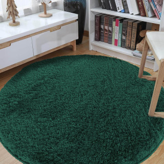 Kerek, shaggy szőnyeg, zöld színben