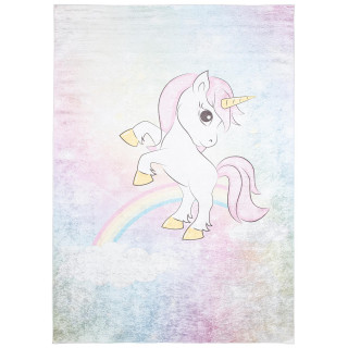 Szivárványos gyerekszőnyeg, egyszarvúval