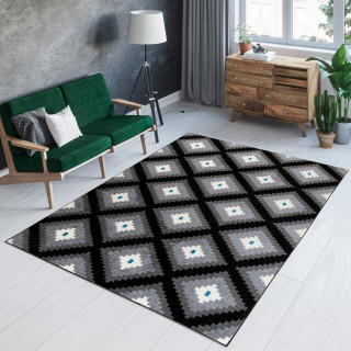 Fekete szőnyeg, mintával