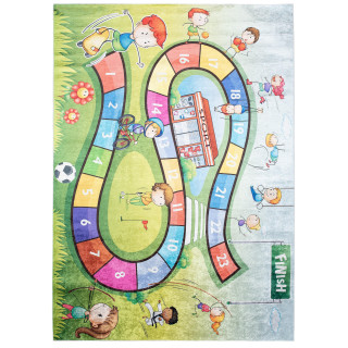 Színes szőnyeg, gyerekjáték motívumával