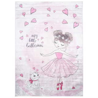 Rózsaszín gyerekszőnyeg, balerinával