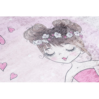 Rózsaszín gyerekszőnyeg, balerinával