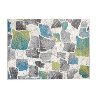 Modern szőnyeg, szürke és zöld színben