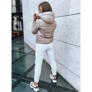 Bézs színű, női steppelt kabát