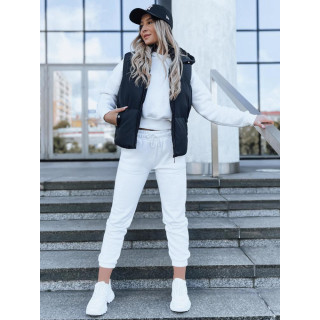 Női, kapucnis mellény, fekete színben