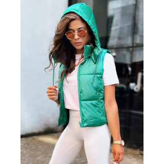 Zöld színű, női sportos mellény