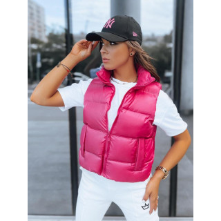 Rózsaszín, fényes, sportos mellény