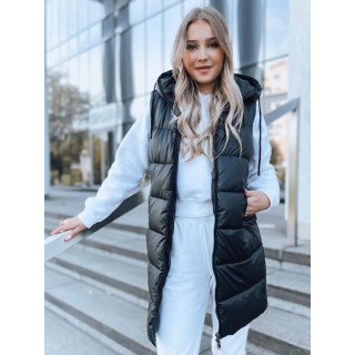 Fekete színű, hosszú női mellény