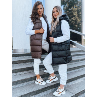 Fekete színű, hosszú női mellény