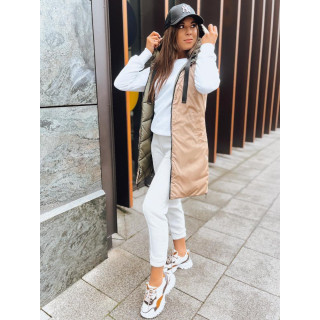 Kétoldalú női mellény, zöld színben