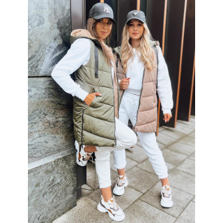 Kétoldalú női mellény, zöld színben