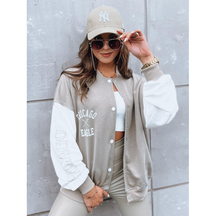 Sötétbézs, oversize kabát, mintával