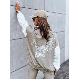 Sötétbézs, oversize kabát, mintával