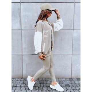 Sötétbézs, oversize kabát, mintával