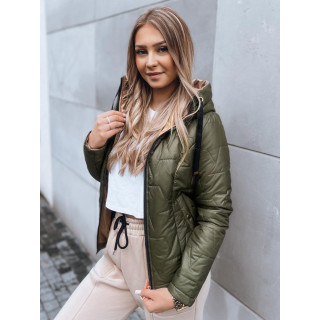 Női, őszi kabát, zöld színben