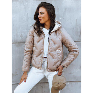 Átmeneti, bézs kabát, varrással