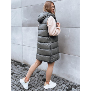 Sötétszürke, női mellény, varrással