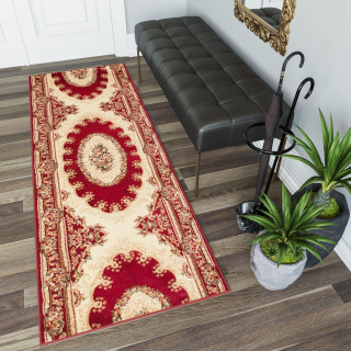 Méretre vágható, piros vintage szőnyeg