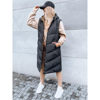 Fekete, kétoldalas, női mellény