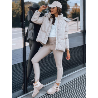 Női bőrdzseki, bézs színben