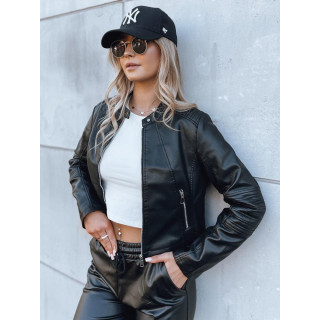 Női bőrdzseki, állógallérral