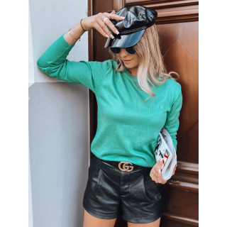 Klasszikus, zöld színű, női pulóver