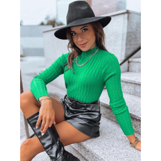 Női testhezálló garbó, zöld színben