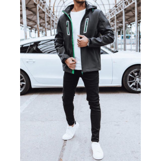 Sötétszürke, férfi softshell kabát