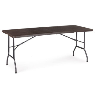 Összecsukható, vendéglátó asztal, 180 cm - barna színben