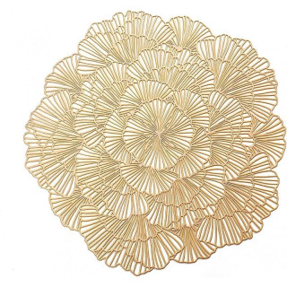 Kerek, áttört asztalszőnyeg, arany színben