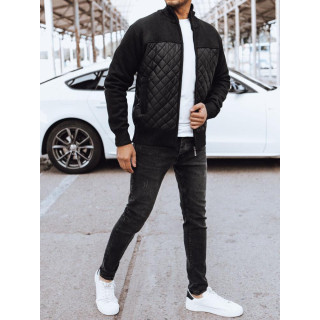 Fekete férfi kabát, varrással