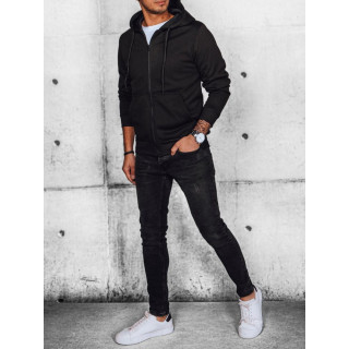 Férfi fekete pulóver, cipzárral