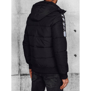 Fekete színű, férfi kabát varrással