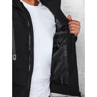 Fekete színű, férfi kabát varrással