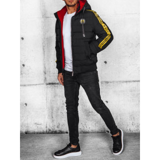 Fekete színű, steppelt férfi kabát