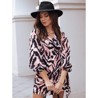 Női fekete mini ruha, nyakkendővel