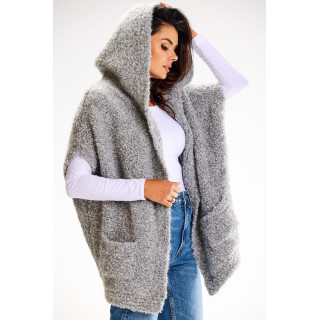 Szürke színű, női pulóver mellény