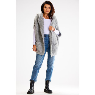 Szürke színű, női pulóver mellény