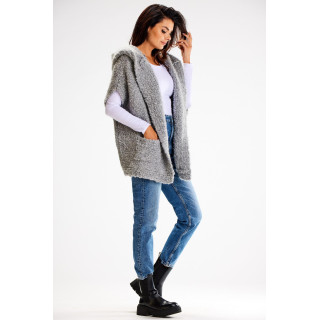 Szürke színű, női pulóver mellény