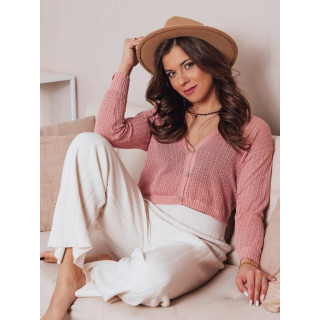 Áttört női pulóver, barack színben