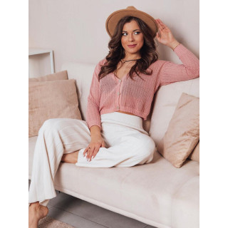 Áttört női pulóver, barack színben