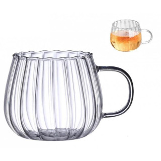 Hullámos falú üvegpohár - 400 ml