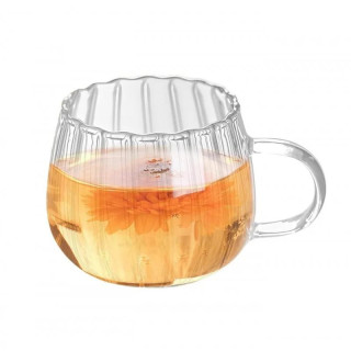 Hullámos falú üvegpohár - 400 ml